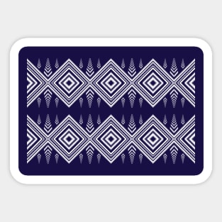 Beautiful bright tribal pattern in navy blue and white. Sticker